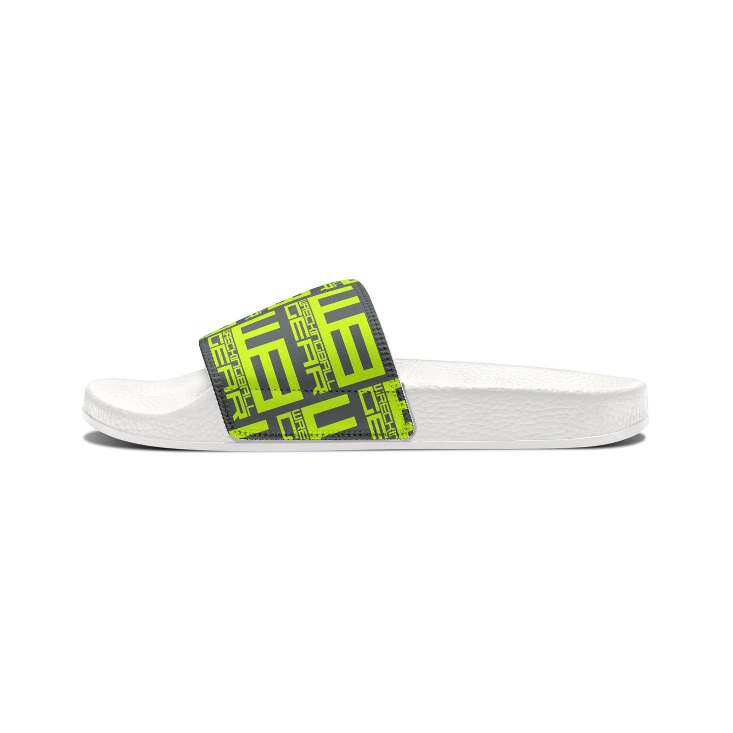 Wreckingball Gear -Slide Sandals Hyper Lime on Grey