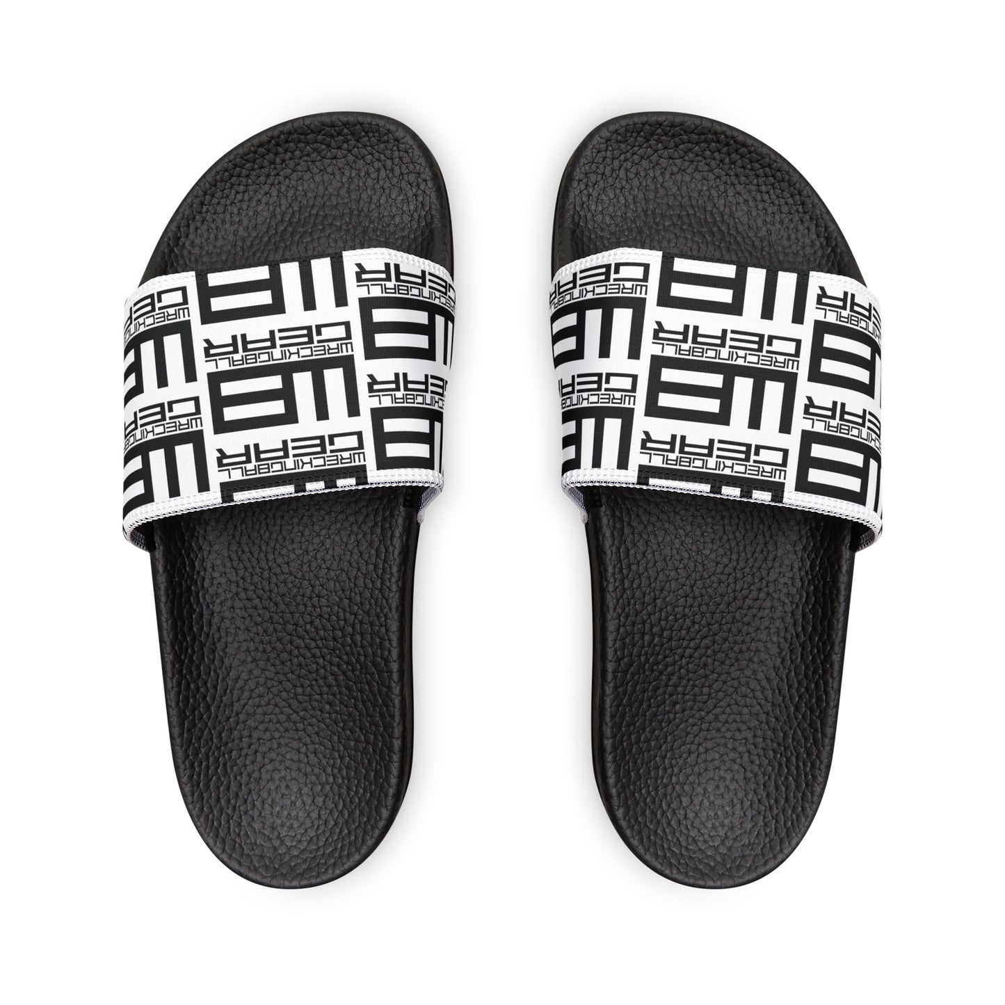 Wreckingball Gear -Slide Sandals Hyper Black on White