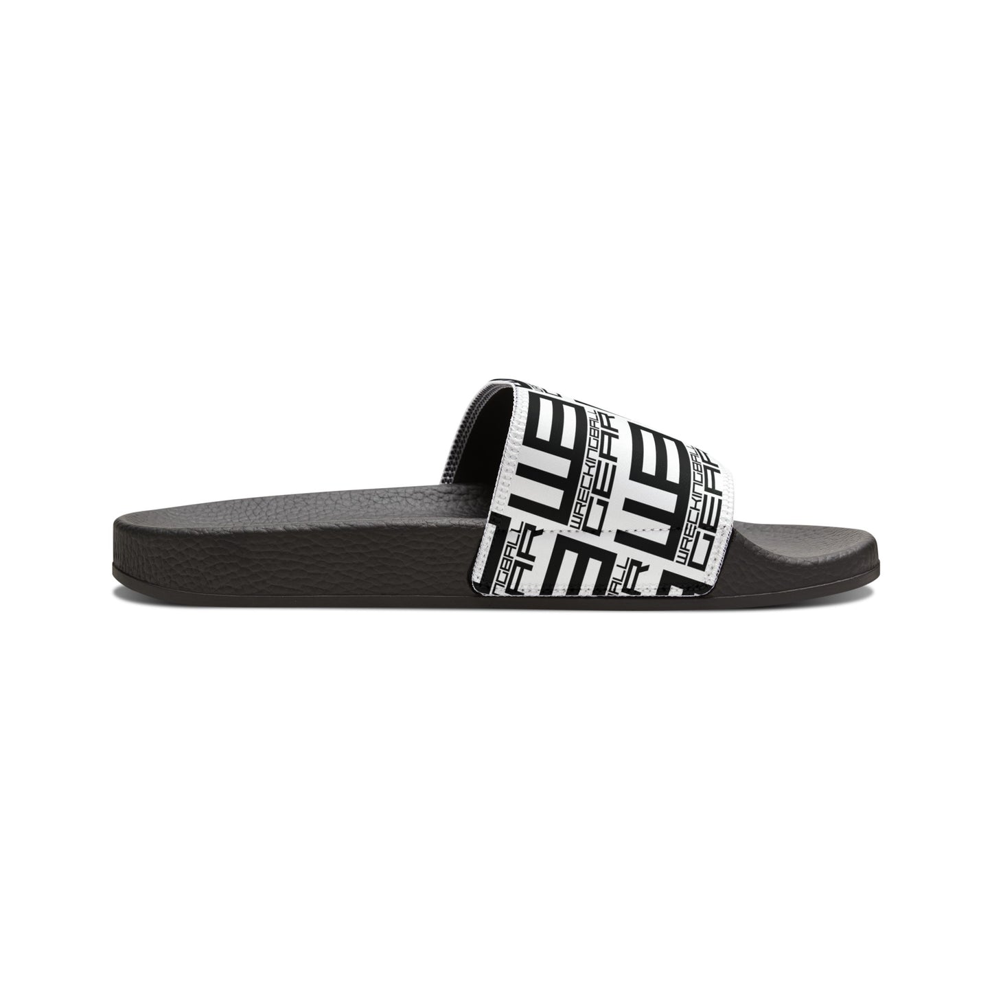 Wreckingball Gear -Slide Sandals Hyper Black on White