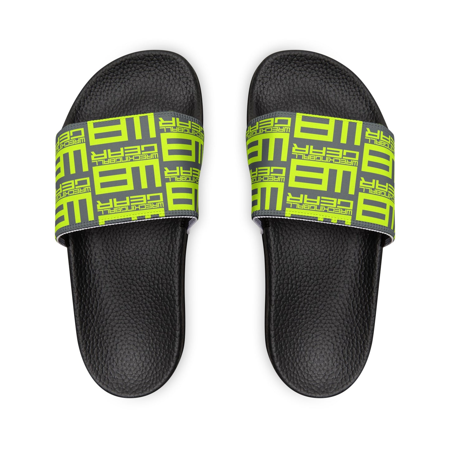 Wreckingball Gear -Slide Sandals Hyper Lime on Grey