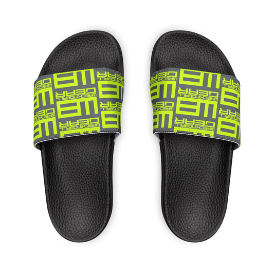 Wreckingball Gear -Slide Sandals Hyper Lime on Grey