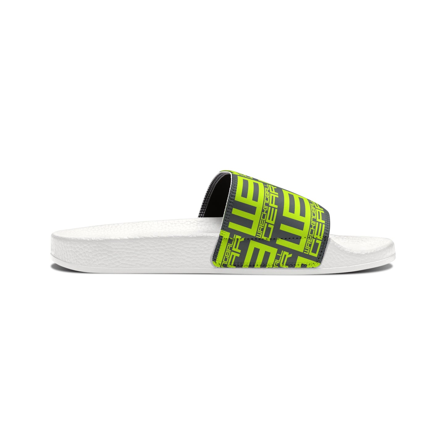 Wreckingball Gear -Slide Sandals Hyper Lime on Grey