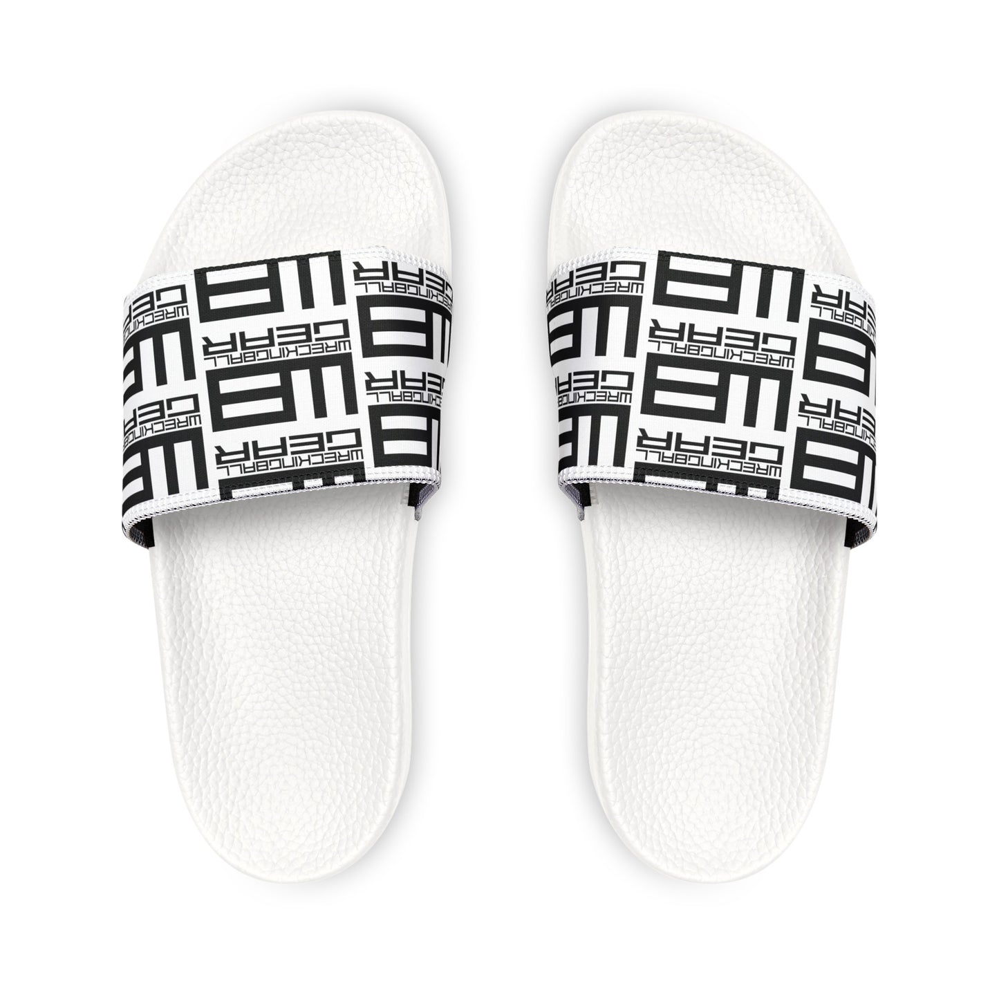 Wreckingball Gear -Slide Sandals Hyper Black on White