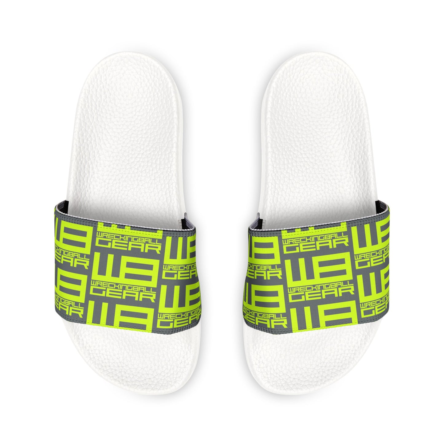 Wreckingball Gear -Slide Sandals Hyper Lime on Grey