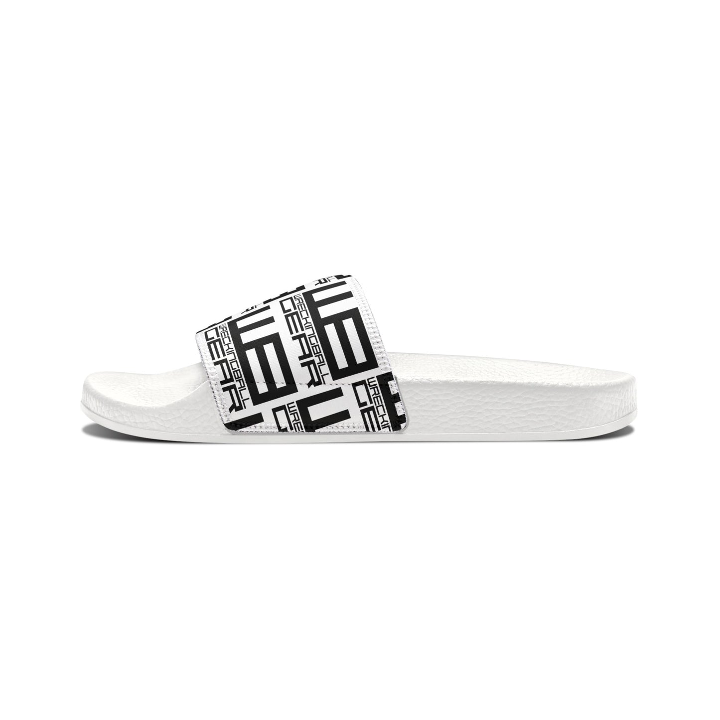 Wreckingball Gear -Slide Sandals Hyper Black on White