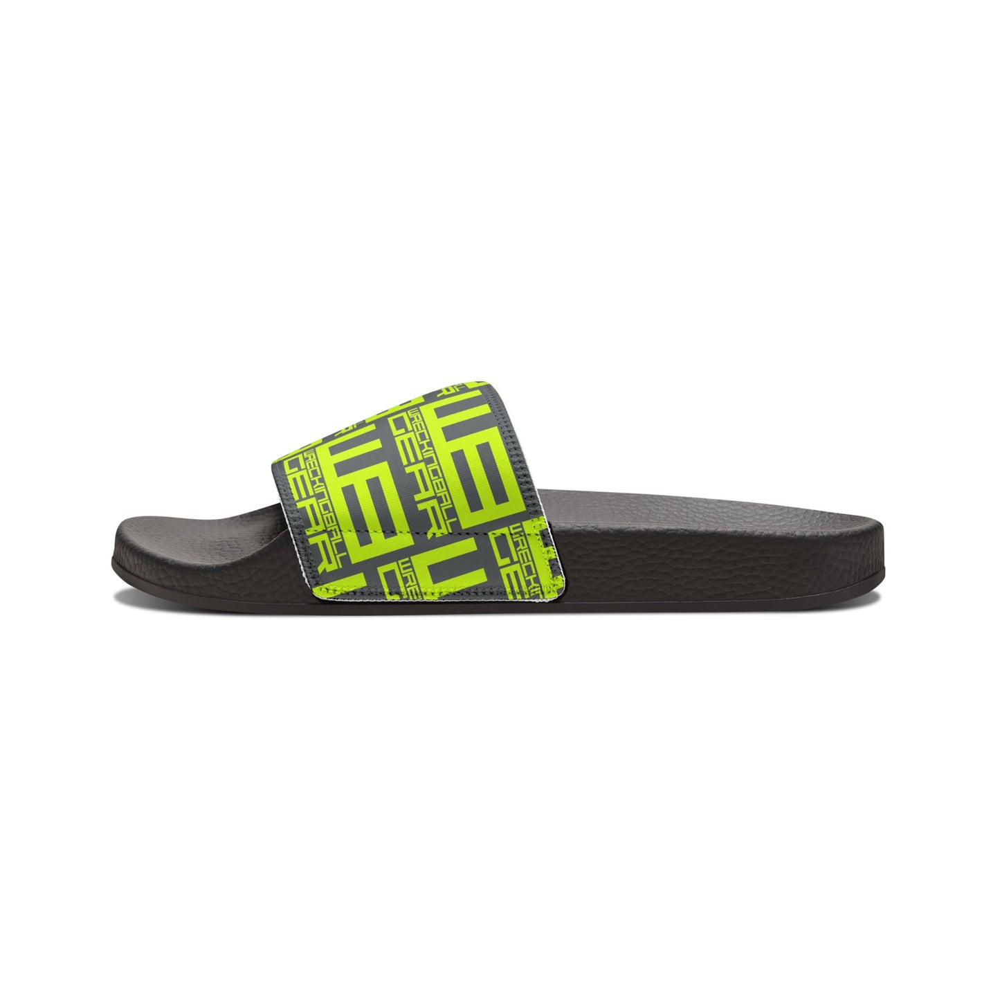 Wreckingball Gear -Slide Sandals Hyper Lime on Grey