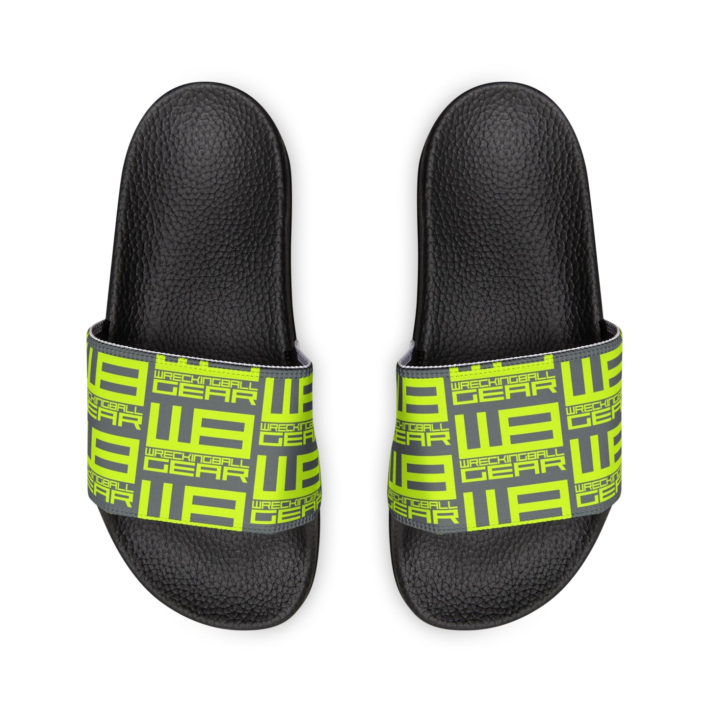 Wreckingball Gear -Slide Sandals Hyper Lime on Grey